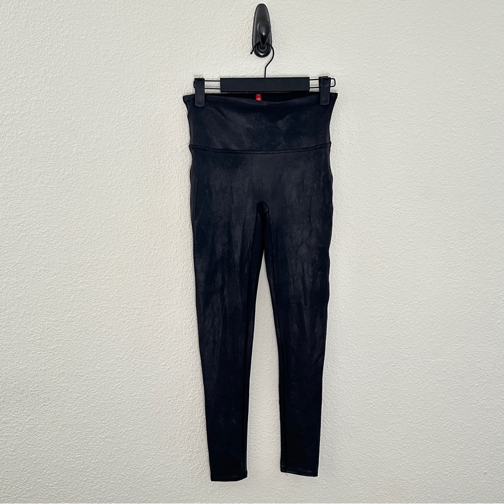 SPANX Faux Leather Leggings - High Waist Black‎ Moto Chic - M